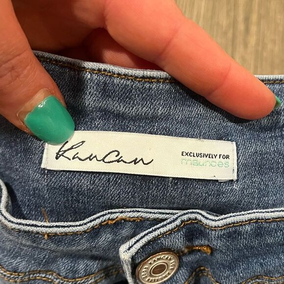 KanCan Super High Rise Dark Destructed Curvy Button Fly Skinny Jeans Size 29 - Picture 7 of 11